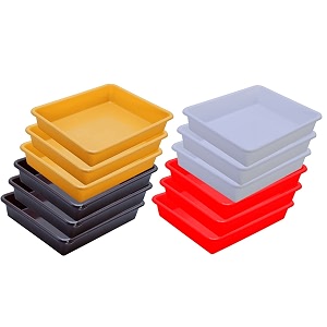 wonder homeware exel small tray heavy quality for homeampstorageorganization set of 12 pcs tray 2 ltr white red yellow brown