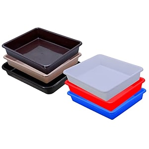 wonder homeware exel small tray heavy quality set of 6 pcs 2 ltr blue yellow color white red blue brown choco black