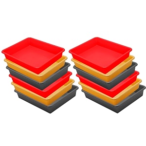 wonder homeware exel small tray heavy quality for homeampstorageorganization set of 12 pcs tray 2 ltr red yellow grey