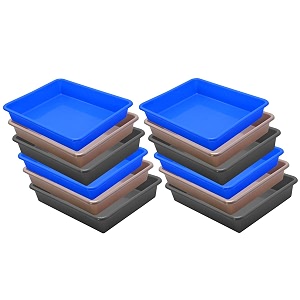 wonder homeware exel small tray heavy quality for homeampstorageorganization set of 12 pcs tray 2 ltr blue choco grey