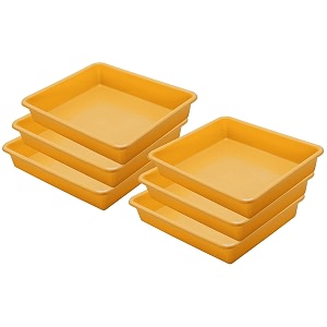 simply home exel small plastic tray heavy quality set of 6 pcs 2 ltr blue yellow color yellow