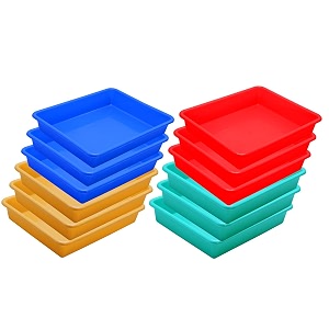 wonder homeware exel small tray heavy quality for homeampstorageorganization set of 12 pcs tray 2 ltr red green blue yellow