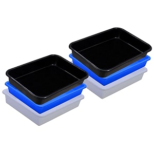 wonder homeware exel small tray heavy quality set of 6 pcs 2 ltr blue yellow color white blue black