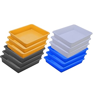 wonder homeware exel small tray heavy quality for homeampstorageorganization set of 12 pcs tray 2 ltr white blue yellow grey