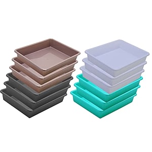 wonder homeware exel small tray heavy quality for homeampstorageorganization set of 12 pcs tray 2 ltr white green choco grey