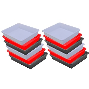 wonder homeware exel small tray heavy quality for homeampstorageorganization set of 12 pcs tray 2 ltr white red grey