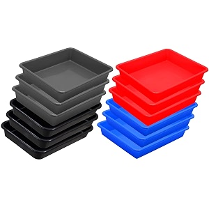 wonder homeware exel small tray heavy quality for homeampstorageorganization set of 12 pcs tray 2 ltr red blue grey black