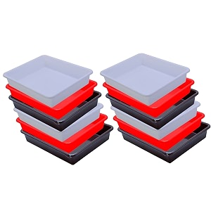 wonder homeware exel small tray heavy quality for homeampstorageorganization set of 12 pcs tray 2 ltr white red brown