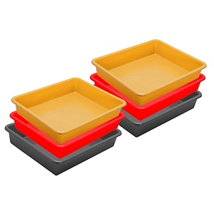 wonder homeware exel small tray heavy quality set of 6 pcs 2 ltr blue yellow color red yellow grey