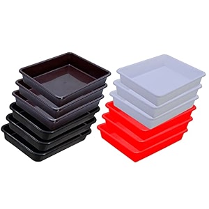 wonder homeware exel small tray heavy quality for homeampstorageorganization set of 12 pcs tray 2 ltr white red brown black