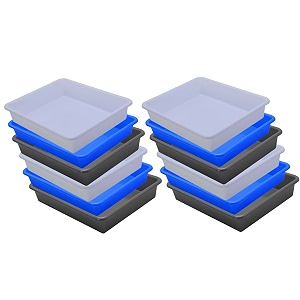 wonder homeware exel small tray heavy quality for homeampstorageorganization set of 12 pcs tray 2 ltr white blue grey