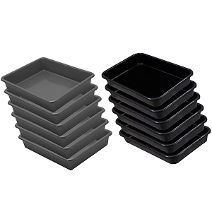 wonder homeware exel small tray heavy quality for homeampstorageorganization set of 12 pcs tray 2 ltr grey black