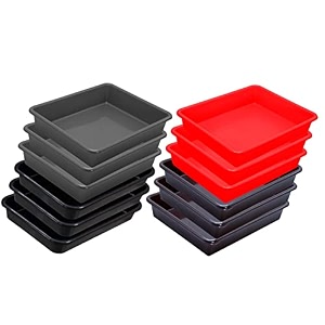 wonder homeware exel small tray heavy quality for homeampstorageorganization set of 12 pcs tray 2 ltr red brown grey black