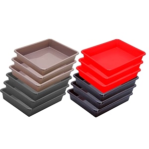 wonder homeware exel small tray heavy quality for homeampstorageorganization set of 12 pcs tray 2 ltr red brown choco grey