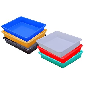 wonder homeware exel small tray heavy quality set of 6 pcs 2 ltr blue yellow color white red green blue yellow brown