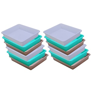 wonder homeware exel small tray heavy quality for homeampstorageorganization set of 12 pcs tray 2 ltr white green choco