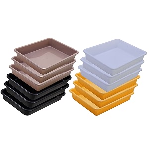 wonder homeware exel small tray heavy quality for homeampstorageorganization set of 12 pcs tray 2 ltr white yellow choco black