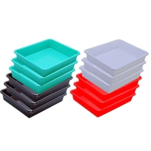 wonder homeware exel small tray heavy quality for homeampstorageorganization set of 12 pcs tray 2 ltr white red green brown