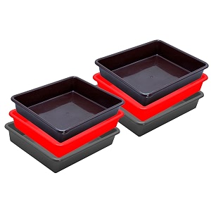 wonder homeware exel small tray heavy quality set of 6 pcs 2 ltr blue yellow color red brown grey