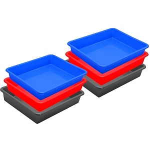 wonder homeware exel small tray heavy quality set of 6 pcs 2 ltr blue yellow color red blue grey