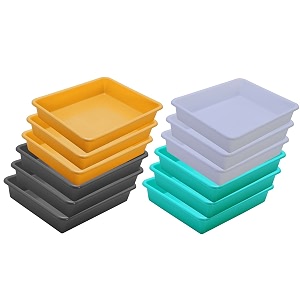 wonder homeware exel small tray heavy quality for homeampstorageorganization set of 12 pcs tray 2 ltr white green yellow grey