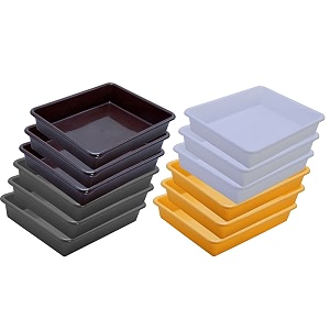 wonder homeware exel small tray heavy quality for homeampstorageorganization set of 12 pcs tray 2 ltr white yellow brown grey