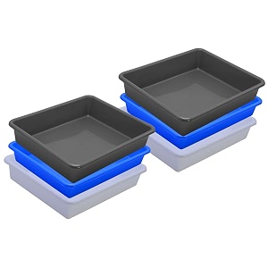 wonder homeware exel small tray heavy quality set of 6 pcs 2 ltr blue yellow color white blue grey