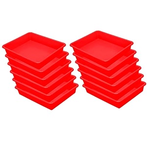 simply home exel small plastic tray heavy quality for homeampstorageorganization set of 12 pcs tray 2 ltr red