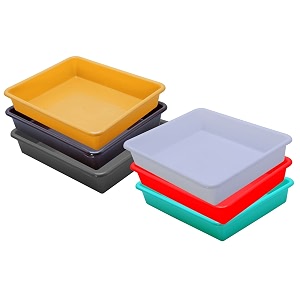 wonder homeware exel small tray heavy quality set of 6 pcs 2 ltr blue yellow color white red green yellow brown grey