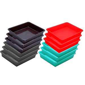 wonder homeware exel small tray heavy quality for homeampstorageorganization set of 12 pcs tray 2 ltr red green brown grey