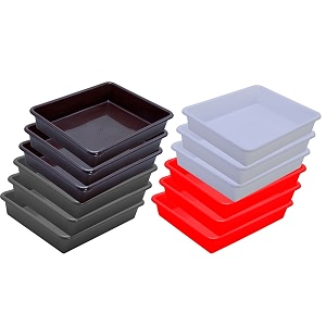wonder homeware exel small tray heavy quality for homeampstorageorganization set of 12 pcs tray 2 ltr white red brown grey