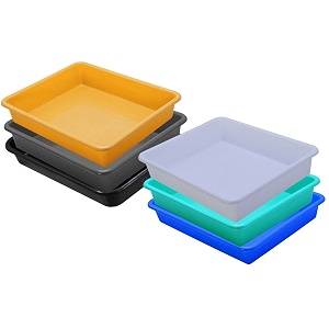 wonder homeware exel small tray heavy quality set of 6 pcs 2 ltr blue yellow color white green blue yellow grey black
