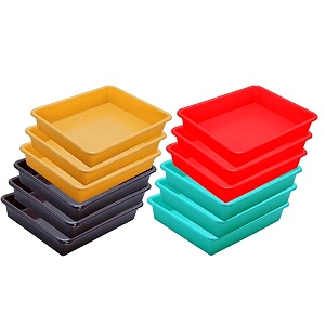 wonder homeware exel small tray heavy quality for homeampstorageorganization set of 12 pcs tray 2 ltr red green yellow brown