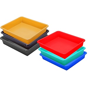 wonder homeware exel small tray heavy quality set of 6 pcs 2 ltr blue yellow color red green blue yellow brown grey