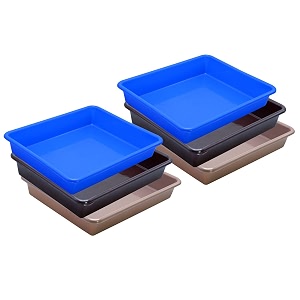 wonder homeware exel small tray heavy quality set of 6 pcs 2 ltr blue yellow color blue brown choco