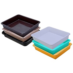 wonder homeware exel small tray heavy quality set of 6 pcs 2 ltr blue yellow color white green yellow brown choco black