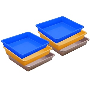 wonder homeware exel small tray heavy quality set of 6 pcs 2 ltr blue yellow color blue yellow choco