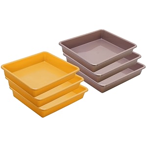wonder homeware exel small tray heavy quality set of 6 pcs 2 ltr blue yellow color yellow choco