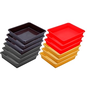 wonder homeware exel small tray heavy quality for homeampstorageorganization set of 12 pcs tray 2 ltr red yellow brown grey