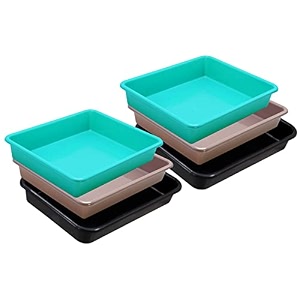 wonder homeware exel small tray heavy quality set of 6 pcs 2 ltr blue yellow color green choco black