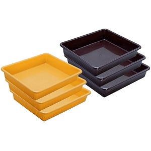 wonder homeware exel small tray heavy quality set of 6 pcs 2 ltr blue yellow color yellow brown