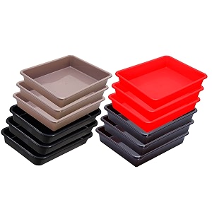 wonder homeware exel small tray heavy quality for homeampstorageorganization set of 12 pcs tray 2 ltr red brown choco black