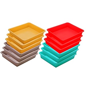 wonder homeware exel small tray heavy quality for homeampstorageorganization set of 12 pcs tray 2 ltr red green yellow choco
