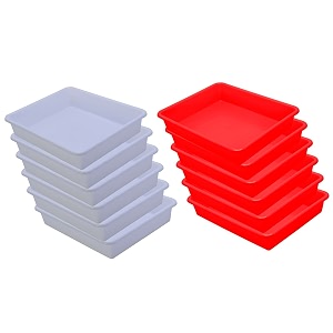 wonder homeware exel small tray heavy quality for homeampstorageorganization set of 12 pcs tray 2 ltr white red