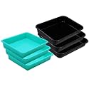 Wonder Homeware Exel Small Tray Heavy Quality, Set of 6 Pcs, 2 LTR, Blue Yellow Color (Green Black)