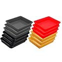 Wonder Homeware Exel Small Tray Heavy Quality, for Home&amp;Storage/Organization, Set of 12 Pcs Tray 2 LTR (RED Yellow Grey Black)