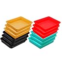 Wonder Homeware Exel Small Tray Heavy Quality, for Home&amp;Storage/Organization, Set of 12 Pcs Tray 2 LTR (RED Green Yellow Black)