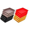 Wonder Homeware Exel Small Tray Heavy Quality, for Home&amp;Storage/Organization, Set of 12 Pcs Tray 2 LTR (RED Yellow Choco Black)