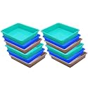Wonder Homeware Exel Small Tray Heavy Quality, for Home&amp;Storage/Organization, Set of 12 Pcs Tray 2 LTR (Green Blue Choco)
