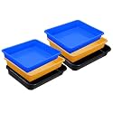 Wonder Homeware Exel Small Tray Heavy Quality, Set of 6 Pcs, 2 LTR, Blue Yellow Color (Blue Yellow Black)